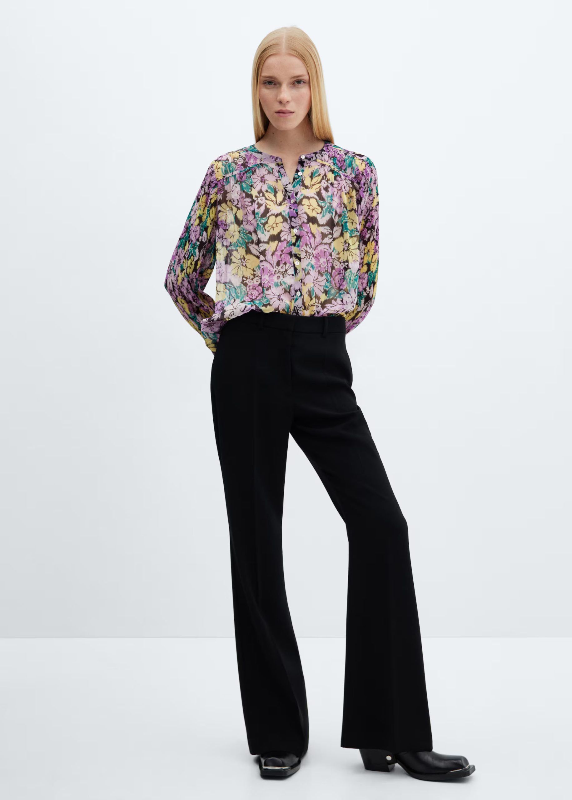 Floral textured blouse